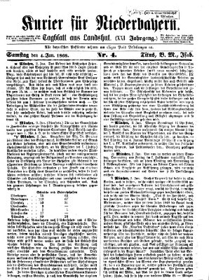 Kurier für Niederbayern Samstag 4. Januar 1868