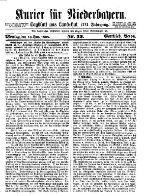 Kurier für Niederbayern Montag 13. Januar 1868