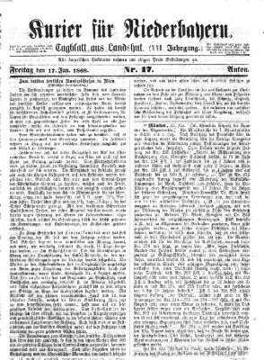 Kurier für Niederbayern Freitag 17. Januar 1868