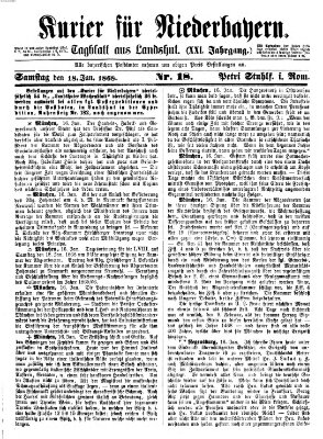 Kurier für Niederbayern Samstag 18. Januar 1868