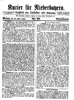 Kurier für Niederbayern Montag 27. Januar 1868