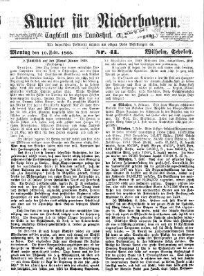 Kurier für Niederbayern Montag 10. Februar 1868