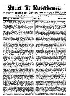 Kurier für Niederbayern Freitag 14. Februar 1868