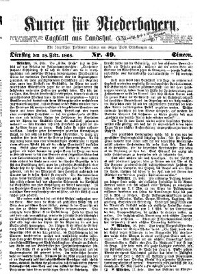 Kurier für Niederbayern Dienstag 18. Februar 1868