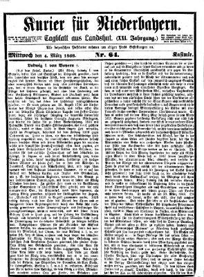 Kurier für Niederbayern Mittwoch 4. März 1868