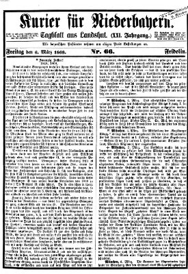 Kurier für Niederbayern Freitag 6. März 1868