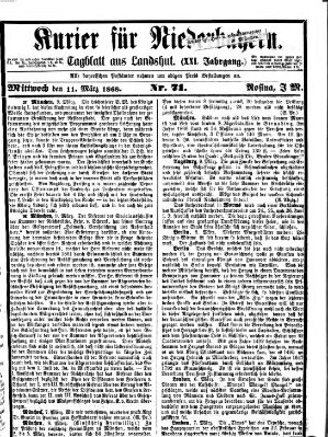 Kurier für Niederbayern Mittwoch 11. März 1868