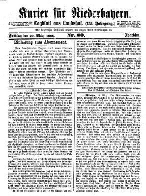 Kurier für Niederbayern Freitag 20. März 1868