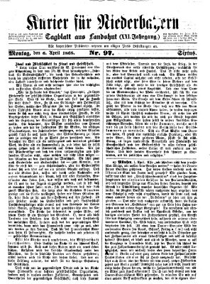 Kurier für Niederbayern Montag 6. April 1868