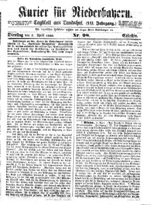 Kurier für Niederbayern Dienstag 7. April 1868