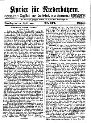 Kurier für Niederbayern Dienstag 28. April 1868