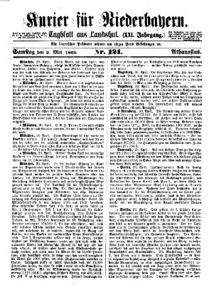 Kurier für Niederbayern Samstag 2. Mai 1868