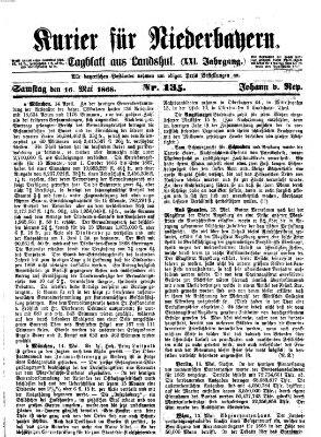 Kurier für Niederbayern Samstag 16. Mai 1868