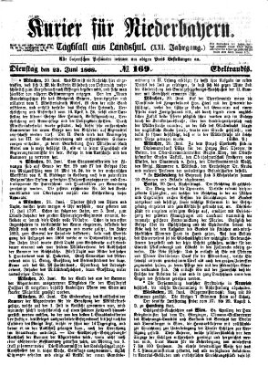 Kurier für Niederbayern Dienstag 23. Juni 1868