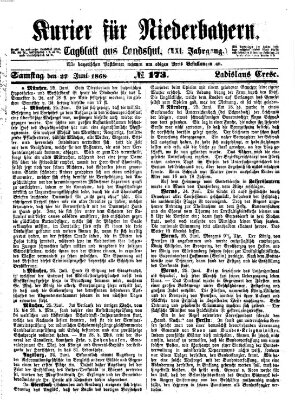 Kurier für Niederbayern Samstag 27. Juni 1868