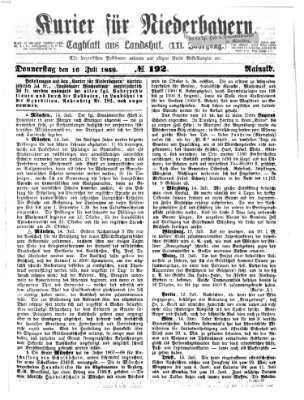 Kurier für Niederbayern Donnerstag 16. Juli 1868