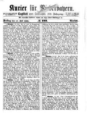 Kurier für Niederbayern Freitag 17. Juli 1868