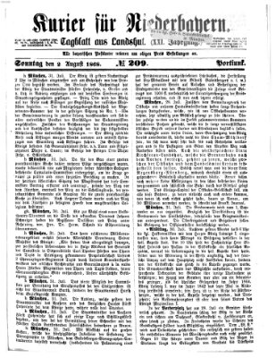 Kurier für Niederbayern Sonntag 2. August 1868