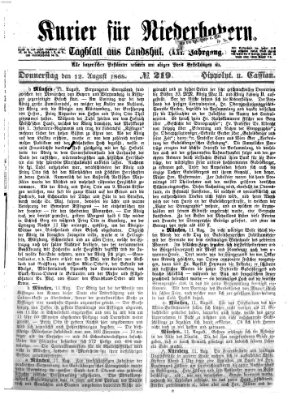 Kurier für Niederbayern Donnerstag 13. August 1868