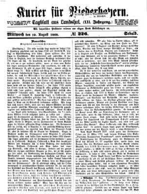 Kurier für Niederbayern Mittwoch 19. August 1868