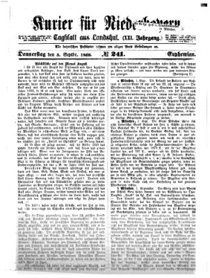 Kurier für Niederbayern Donnerstag 3. September 1868