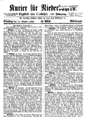 Kurier für Niederbayern Dienstag 15. September 1868