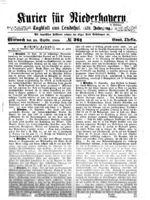 Kurier für Niederbayern Mittwoch 23. September 1868