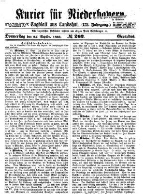 Kurier für Niederbayern Donnerstag 24. September 1868