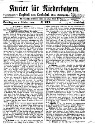 Kurier für Niederbayern Samstag 3. Oktober 1868