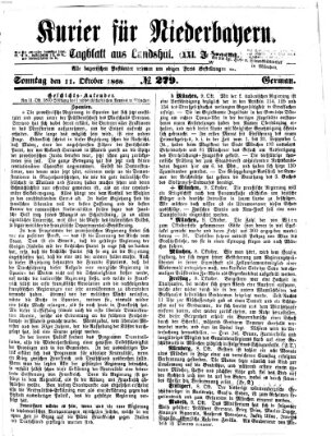 Kurier für Niederbayern Sonntag 11. Oktober 1868