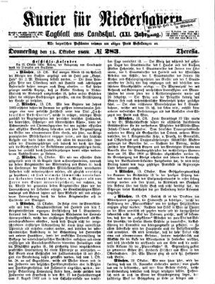 Kurier für Niederbayern Donnerstag 15. Oktober 1868