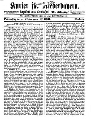 Kurier für Niederbayern Donnerstag 22. Oktober 1868