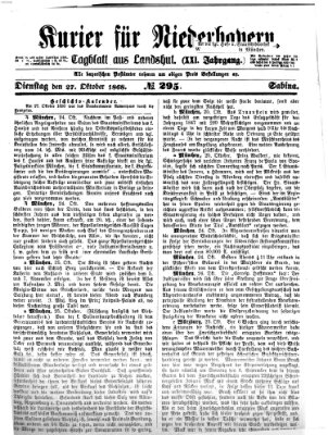 Kurier für Niederbayern Dienstag 27. Oktober 1868