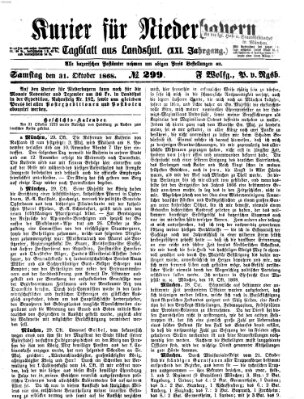 Kurier für Niederbayern Samstag 31. Oktober 1868