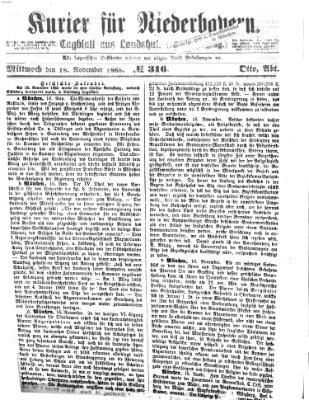 Kurier für Niederbayern Mittwoch 18. November 1868