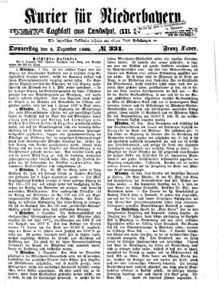 Kurier für Niederbayern Donnerstag 3. Dezember 1868