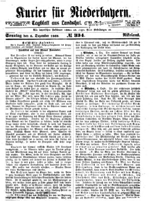 Kurier für Niederbayern Sonntag 6. Dezember 1868