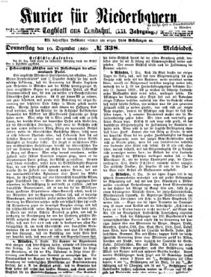 Kurier für Niederbayern Donnerstag 10. Dezember 1868