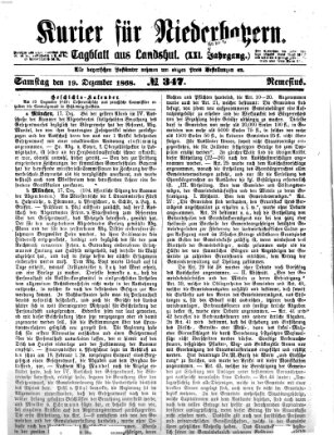 Kurier für Niederbayern Samstag 19. Dezember 1868