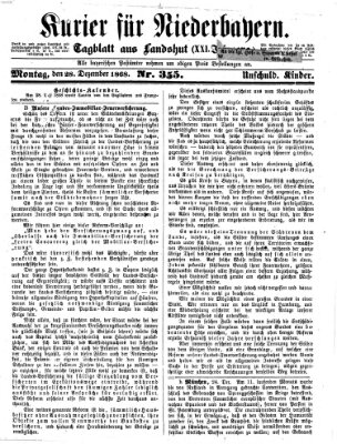 Kurier für Niederbayern Montag 28. Dezember 1868