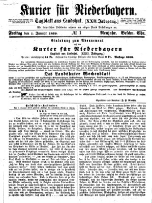 Kurier für Niederbayern Freitag 1. Januar 1869