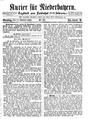 Kurier für Niederbayern Montag 11. Januar 1869