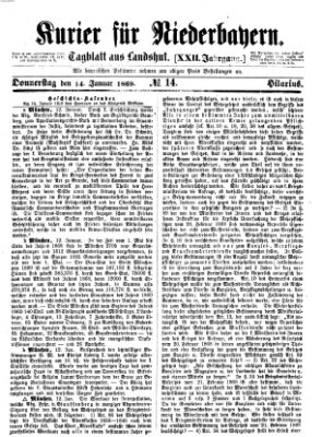 Kurier für Niederbayern Donnerstag 14. Januar 1869