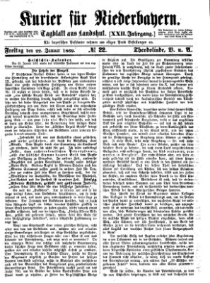 Kurier für Niederbayern Freitag 22. Januar 1869