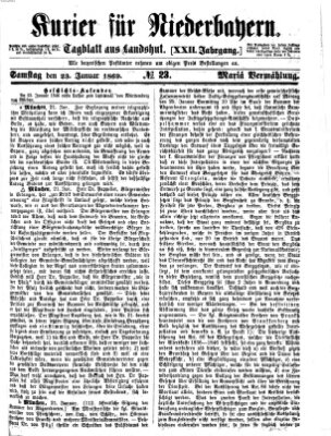 Kurier für Niederbayern Samstag 23. Januar 1869