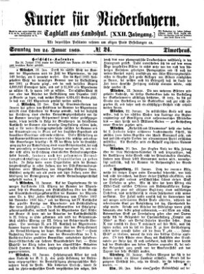 Kurier für Niederbayern Sonntag 24. Januar 1869