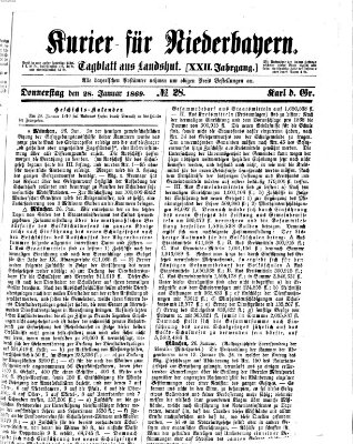 Kurier für Niederbayern Donnerstag 28. Januar 1869