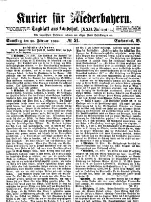 Kurier für Niederbayern Samstag 20. Februar 1869