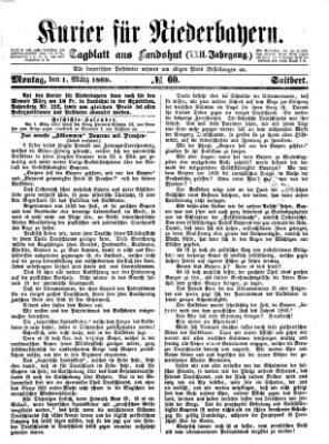 Kurier für Niederbayern Montag 1. März 1869