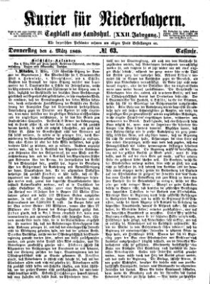 Kurier für Niederbayern Donnerstag 4. März 1869